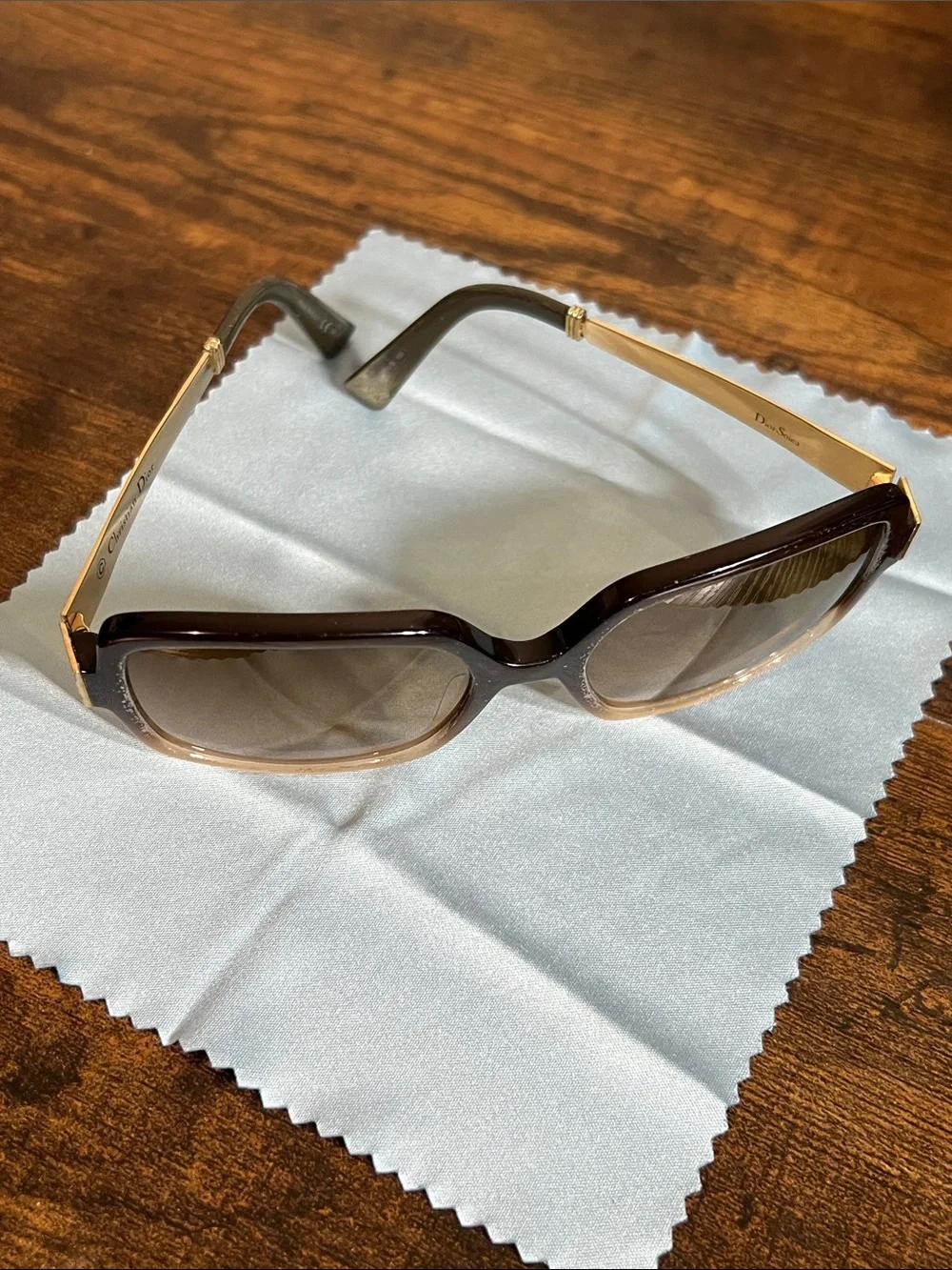 Dior Black Sunglasses with Gold Temples